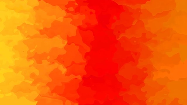 abstract animated stained background seamless loop video - watercolor effect - hot red orange yellow color