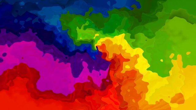 abstract animated stained background seamless loop video - watercolor effect - rainbow full color spectrum