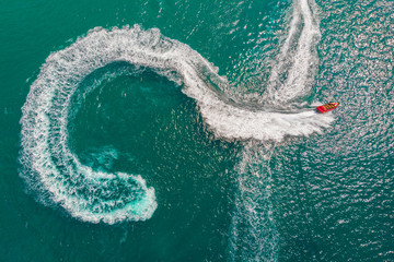 Top view of a speedboat