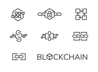Blockchain icon set