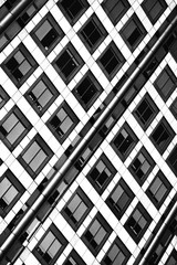 Modern buildings geometry and architecture details in black and white