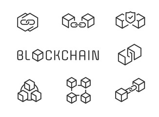 Blockchain icon set