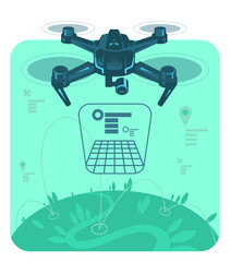 Copter flies and paves the route.