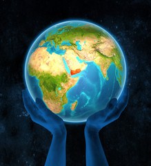Yemen on Earth in hands