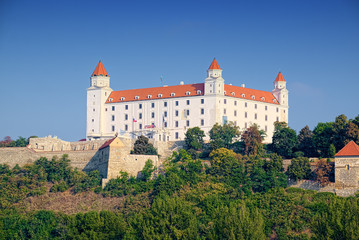 Fototapeta na wymiar Medieval building of Bratislava Castle in Slovakia