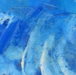 Detailed close-up grunge multi color abstract background. Dry brush strokes hand drawn oil painting on canvas texture. Creative simple pattern for graphic work, web design or wallpaper. Antique effect