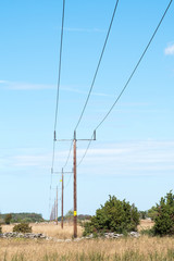 Power lines in a landscape