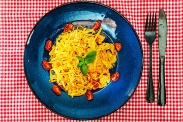 curry noodle and cocoa sauce