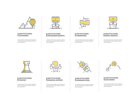 Set of Thin Line Icons for Business, Marketing and Advertising.