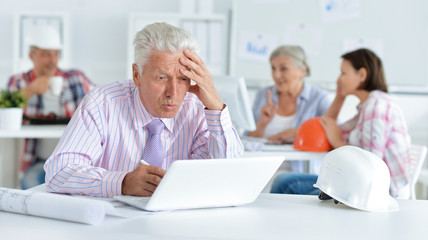 Obraz premium Group of professional architects working in office