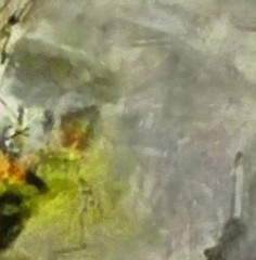 Detailed close-up grunge multi color abstract background. Dry textured brush strokes hand drawn oil painting on canvas texture. Creative simple pattern for graphic work, web design or wallpaper. Aged.