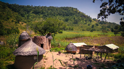 Traditional Tammari people village of Tamberma at Koutammakou, the Land of the Batammariba, Kara region, Togo