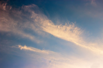 Fototapeta na wymiar View on beautiful white clouds in a blue sky.