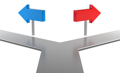 3D Weg Richtung wählen als Freisteller