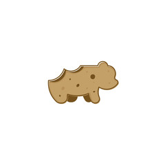 Chocolate bear cookies logo icon delicious illustration