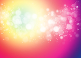 Colorful glitter sparkles rays lights bokeh Festive Elegant abstract background.