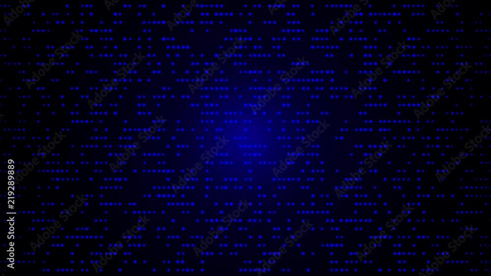 Fototapete Blue Rectangular Dots Flickering Moving Particle Graphic Animation Background