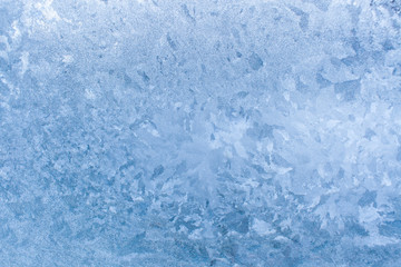 Natural beautiful ice pattern on frosty glass.