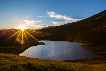 Coucher de soleil au lac du Pontet