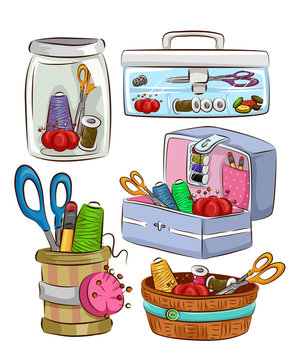 Sewing Kit Sets Illustration