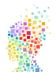 Pixel Art Man Colors Illustration