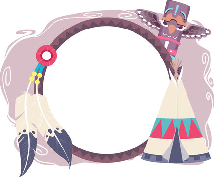 recommend clip art: Native American Frame Design Illustration