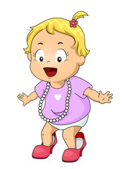 Kid Toddler Girl Mommy Accessories Illustration