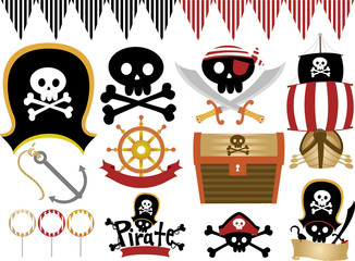 Pirate Boy Party Theme Illustration