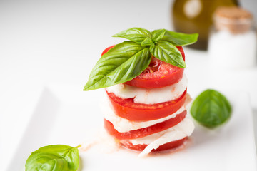 Caprese salad with italian mozzarella cheese