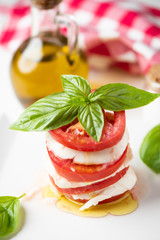 Caprese salad with italian mozzarella cheese