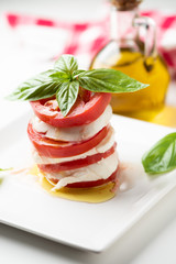 Caprese salad with italian mozzarella cheese