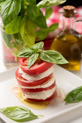 Caprese salad with italian mozzarella cheese