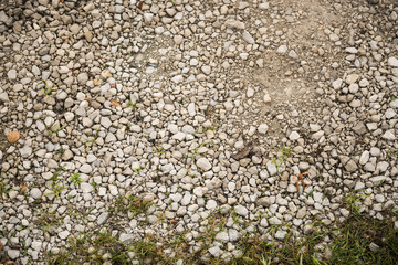 stone floor grounge from above with grass