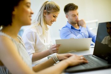 Young multiracial people working in the modern office