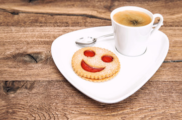 Black coffee smiled cookie Funny breakfast