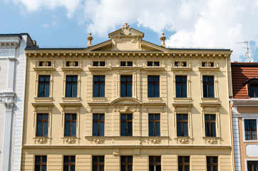 Fototapeta na wymiar Low Angle View of Building against Cloudy Sky in Görlitz, Germany