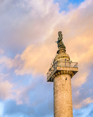Trajan Column and Dome Church,  Rome, Italy