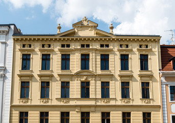 Fototapeta na wymiar Low Angle View of Building against Cloudy Sky in Görlitz, Germany