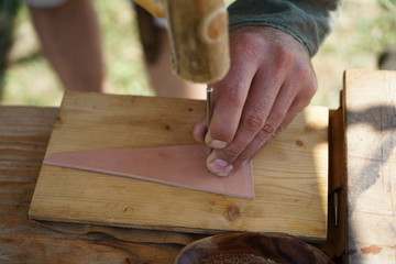 Editing and engraving leather is an old art of craftsmanship
