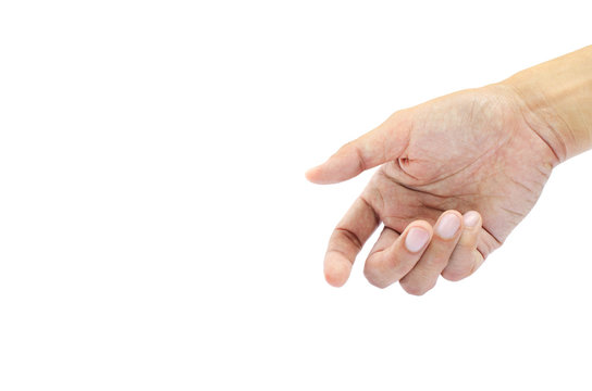 People hand - body part on white backgrounds with clipping path