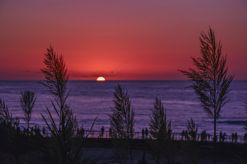 Sunset or Sunrise Ocean scenic view 