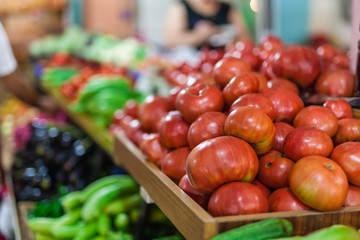 Fresh produce on sale at the local farmers market