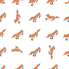 Funny foxes, seamless pattern for your design