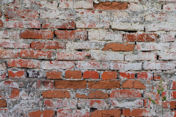Background texturered brick masonry. Laid the wall or in the fence close up for inscriptions or advertisements.