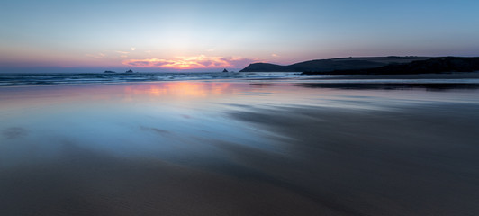 Fototapeta na wymiar Sunset, Constantine Bay, Cornwall