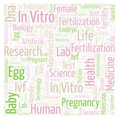 Fototapeta premium In Vitro Fertilization square word cloud.
