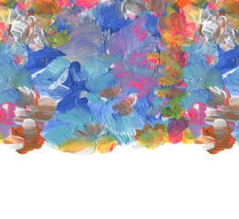 Fototapeta na wymiar Abstract color acrylic brush strokes paint. Isolated frame.