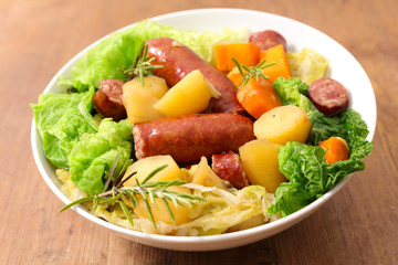 sausage and cabbage