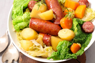 sausage and cabbage