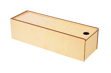 Wooden box on white